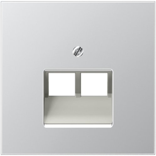 Лицевая панель Jung LS990 metal для 2-м. розетки RJ11/RJ45 алюминий фото Лицевая панель Jung LS990 metal для 2-м. розетки RJ11/RJ45 алюминий картинка